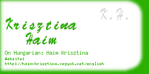 krisztina haim business card